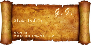 Glab Iván névjegykártya